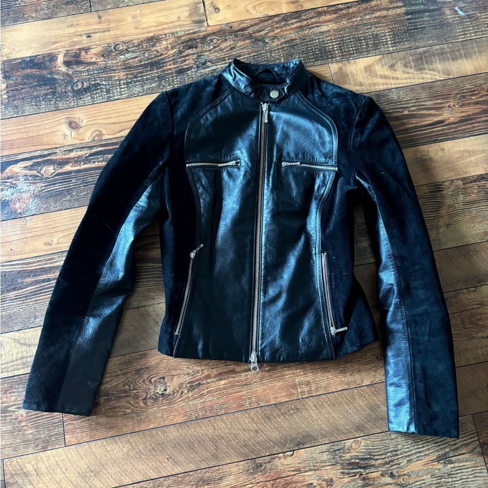 Danier leather suede fitted coat
